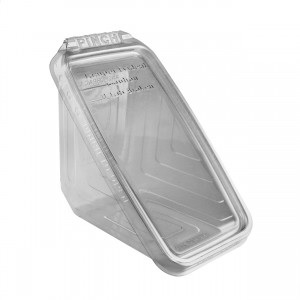 Safe Pinch Hinged Sandwich Wedge Clear 7" X 4" Tamper-Evident