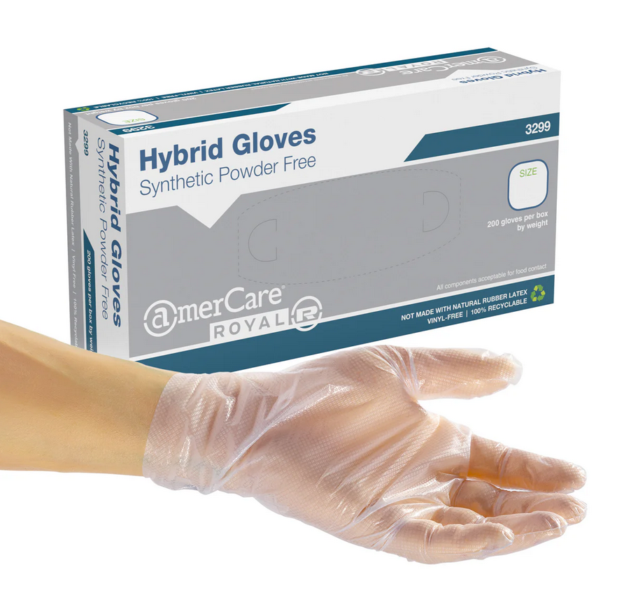 C2 Hybrid Powder-Free Gloves Clear Large