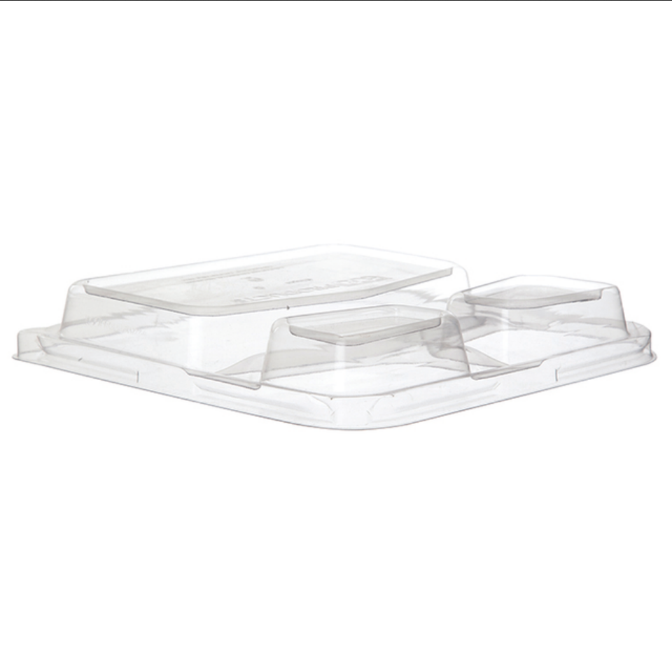 WorldView 9" Take-Out Container Lid Shallow Fits 9" Square 3C Container
