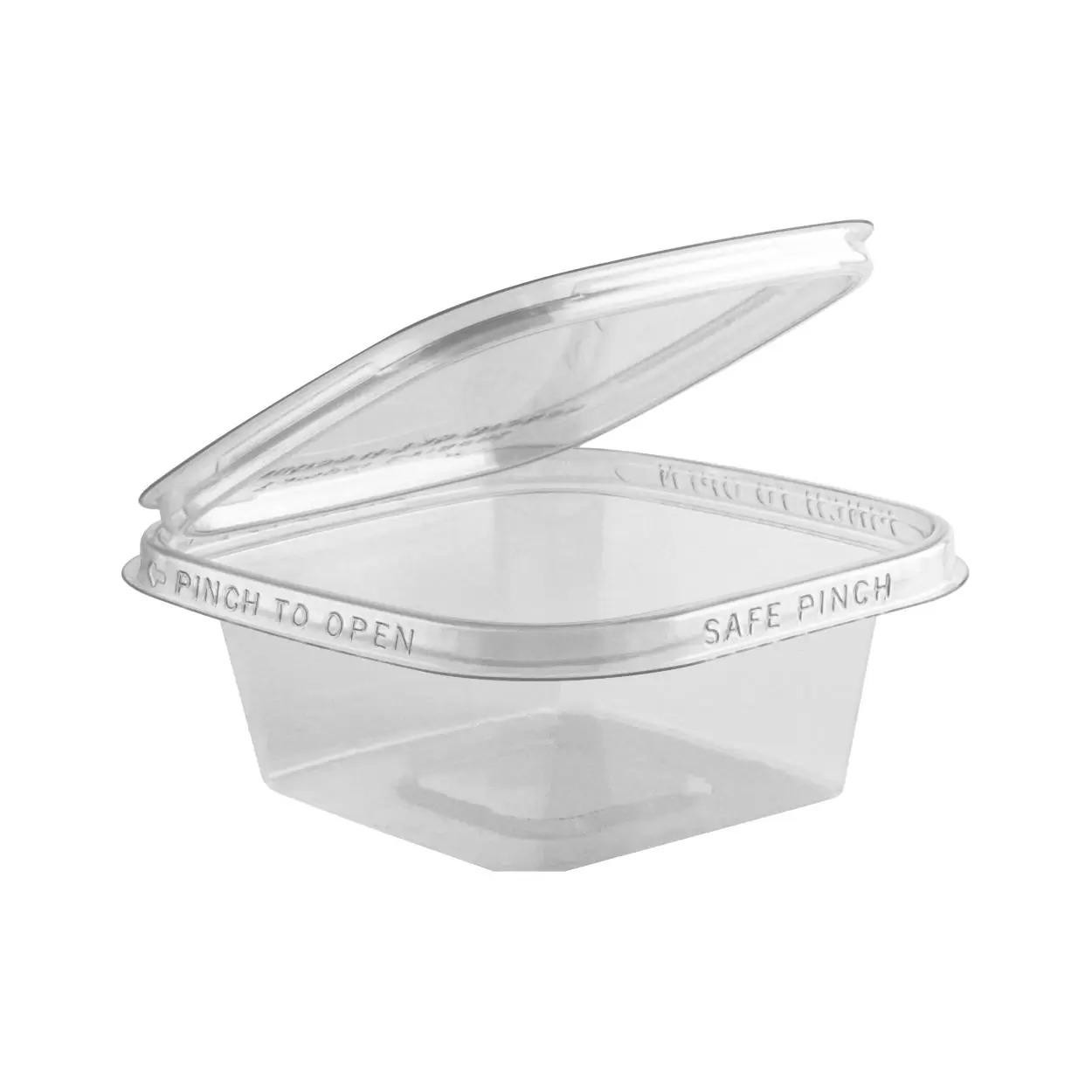 Tamper Evident Hinged Container Clear, 8 oz., 5.38" x 5" x 1.50"
