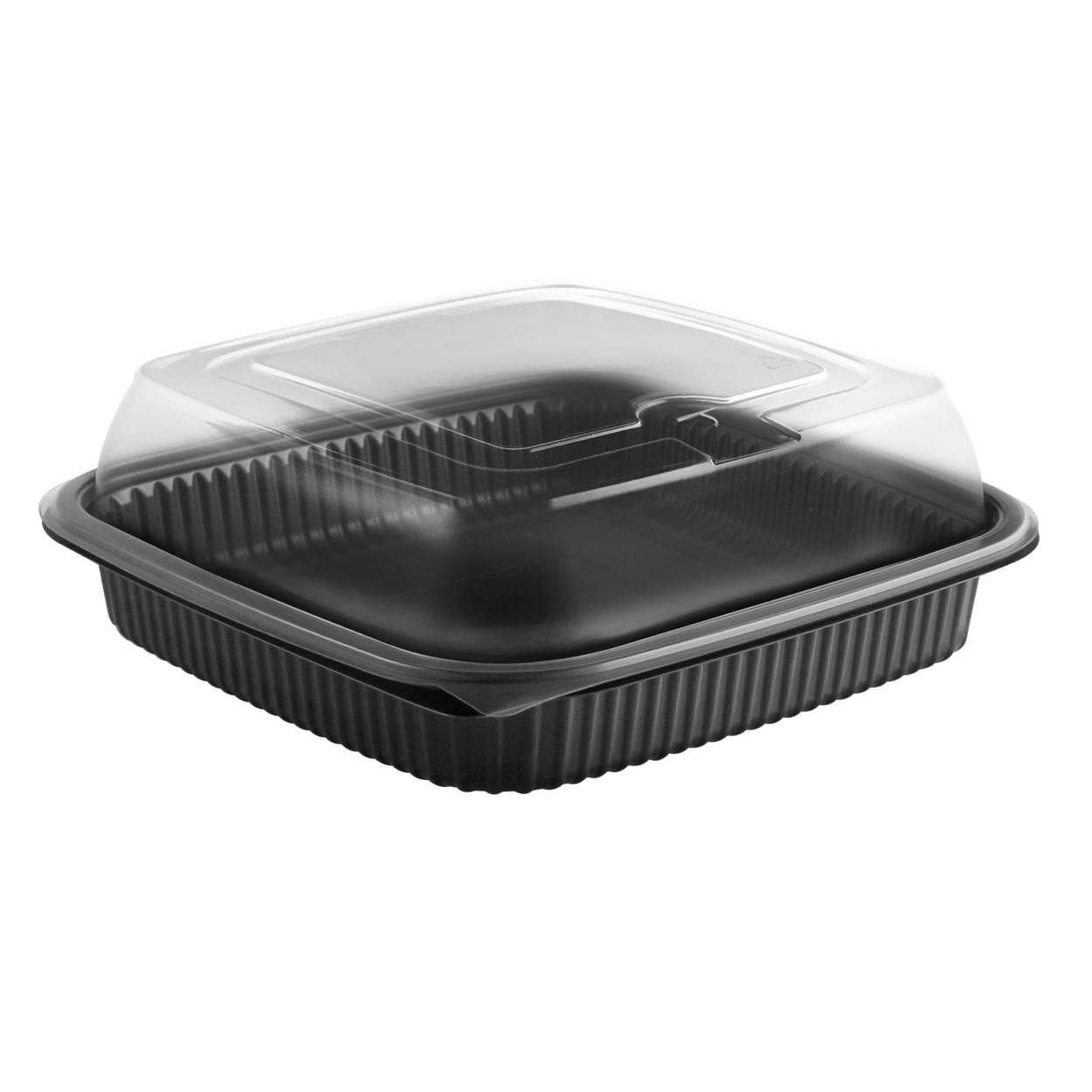 Culinary Squares Black 1-Comp Base Anti-Fog High Dome Lid