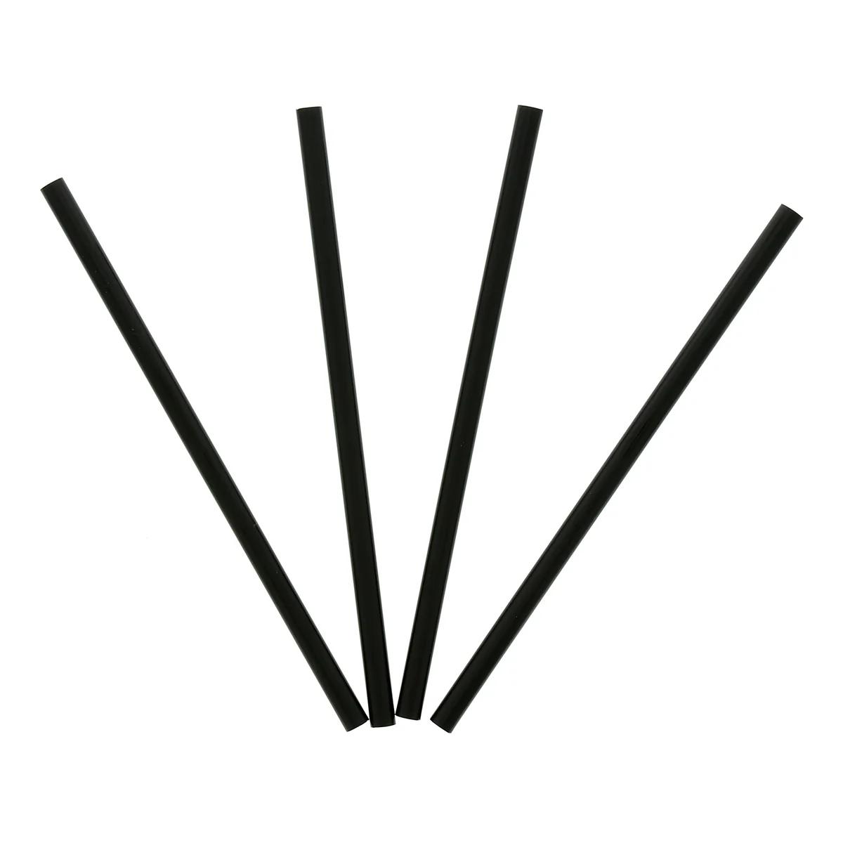5.75", Jumbo Straw Black, Unwrapped 5.6mm