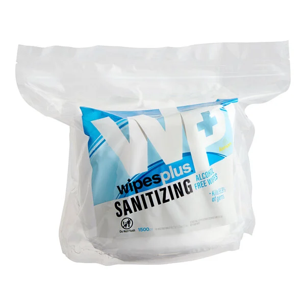 Sanitizing Alcohol Free Wipes Resealable Refill Bag, 1500 Count