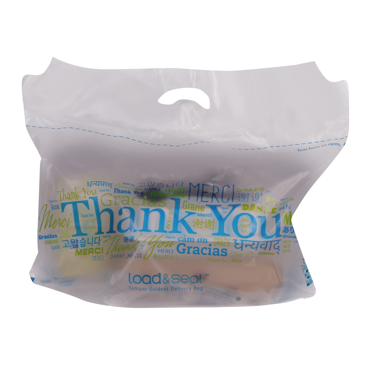 Load & Seal Tamper Evident Del. Bag Stock Print "Thank You"