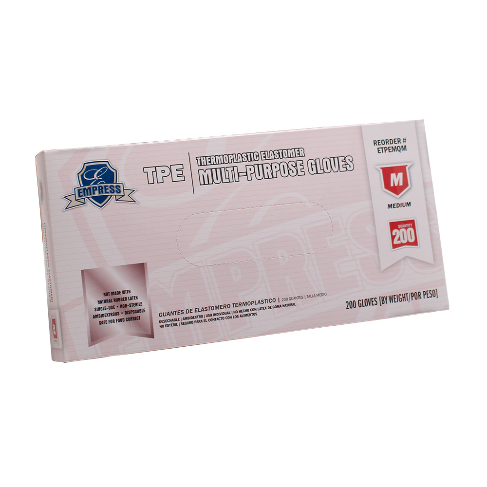 Thermoplastic Elastomer Glove Medium Clear (TPE)-MQ