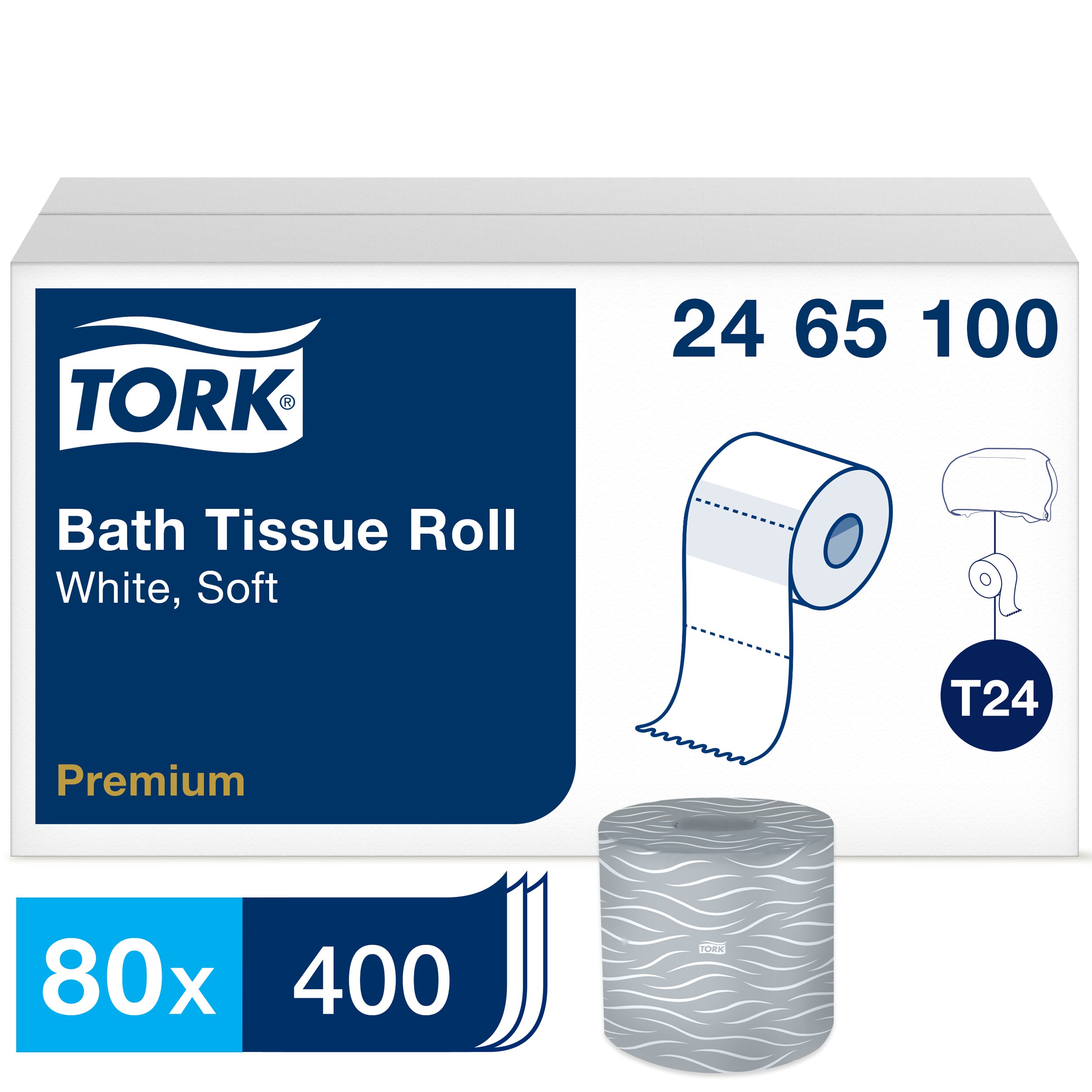 Tork Premium Soft Bath Tissue Roll White 4" x 3.75" 2-Ply 450 Sheets