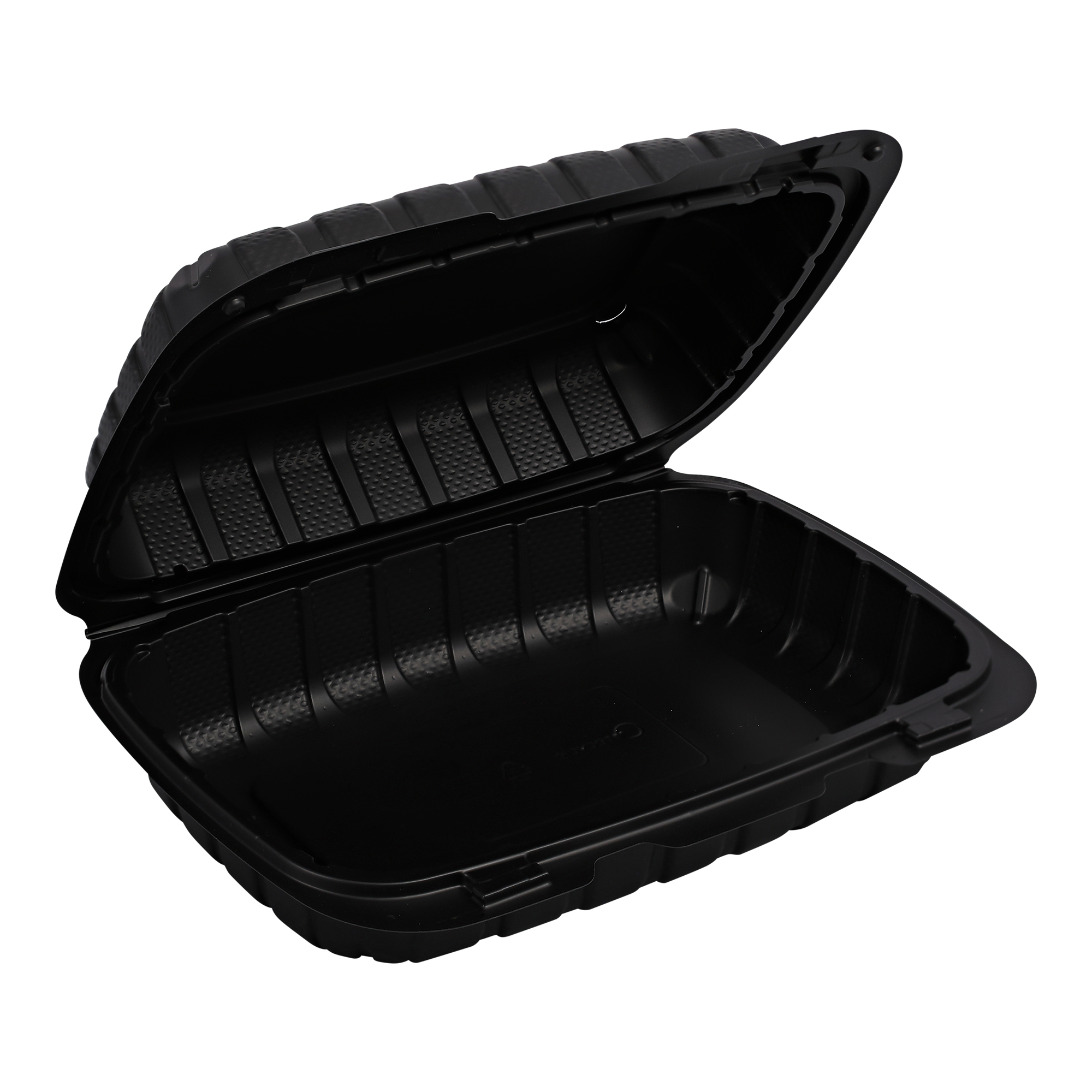 Hinged Container Mineral Filled PP 9" x 6" Hoagie Black