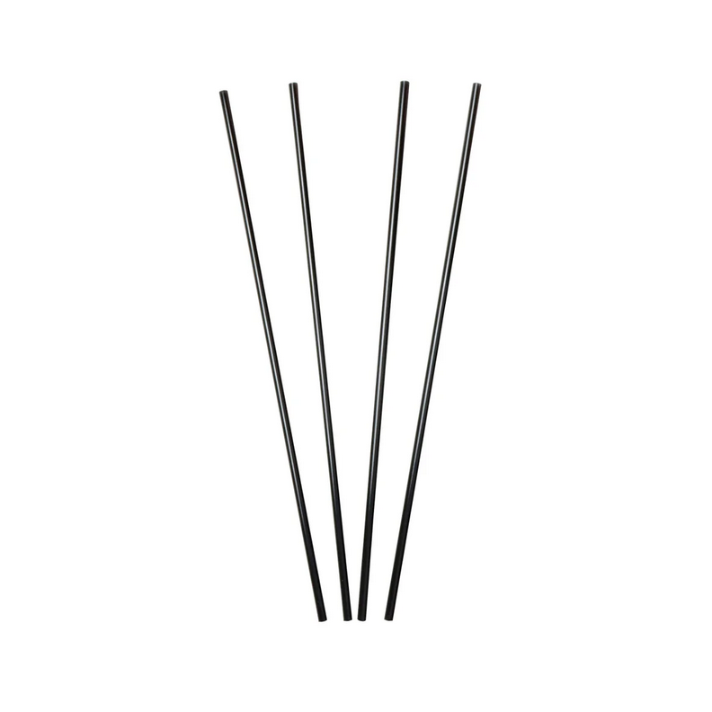 7.5" Sip Straw Black Unwrapped Stirrer