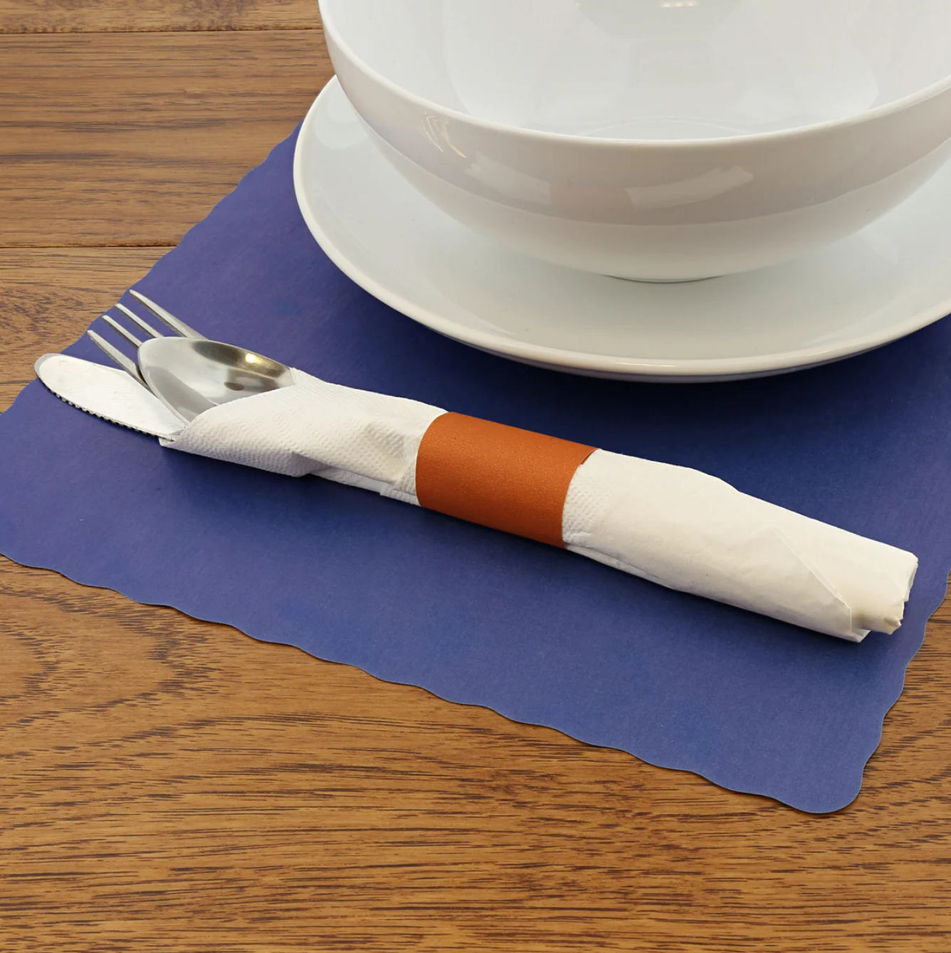 Blue Placemat 13.5" x 9.5" Scalloped