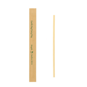 7" Bamboo Stir Stick Kraft, Paper Wrapped