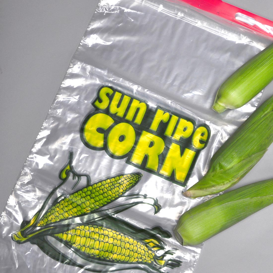 Linear Low Density Corn Bag On Plastic Header 13" x 22" + 2 LP