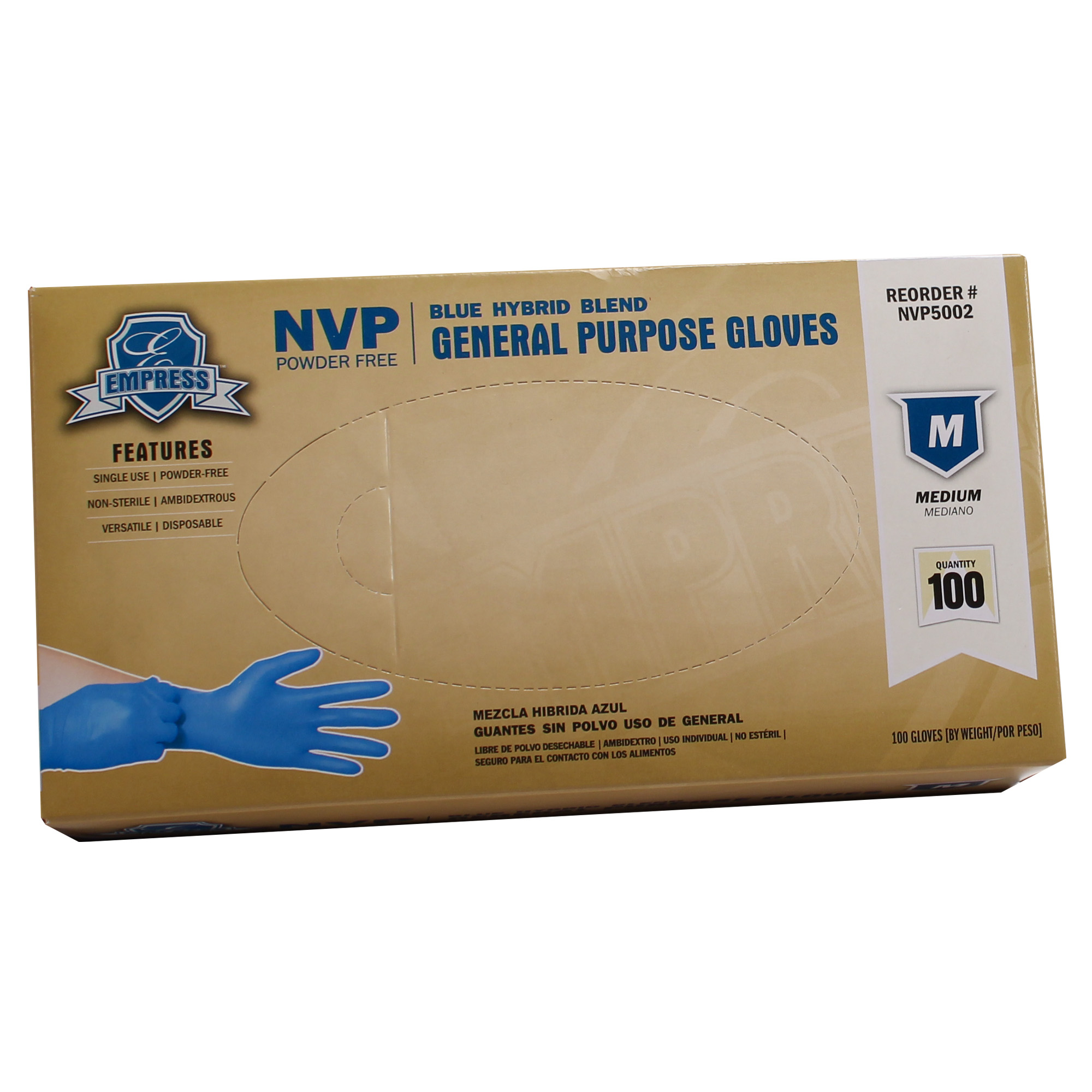 Blue Hybrid Glove  Medium