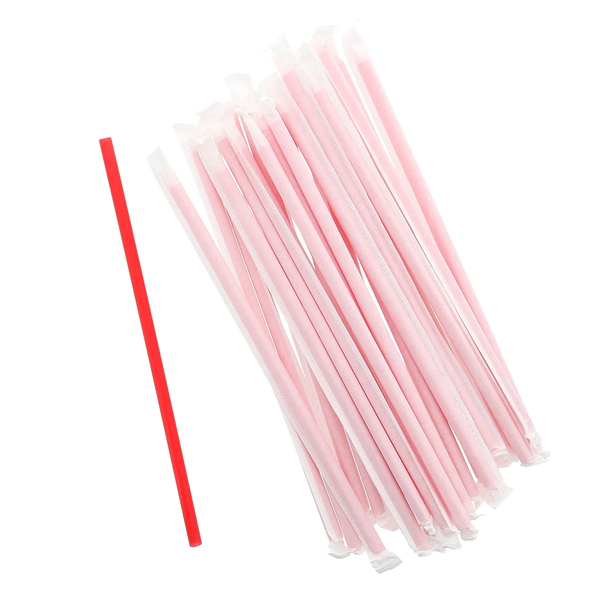 Colossal Red Straw Paper Wrapped, 8.5"