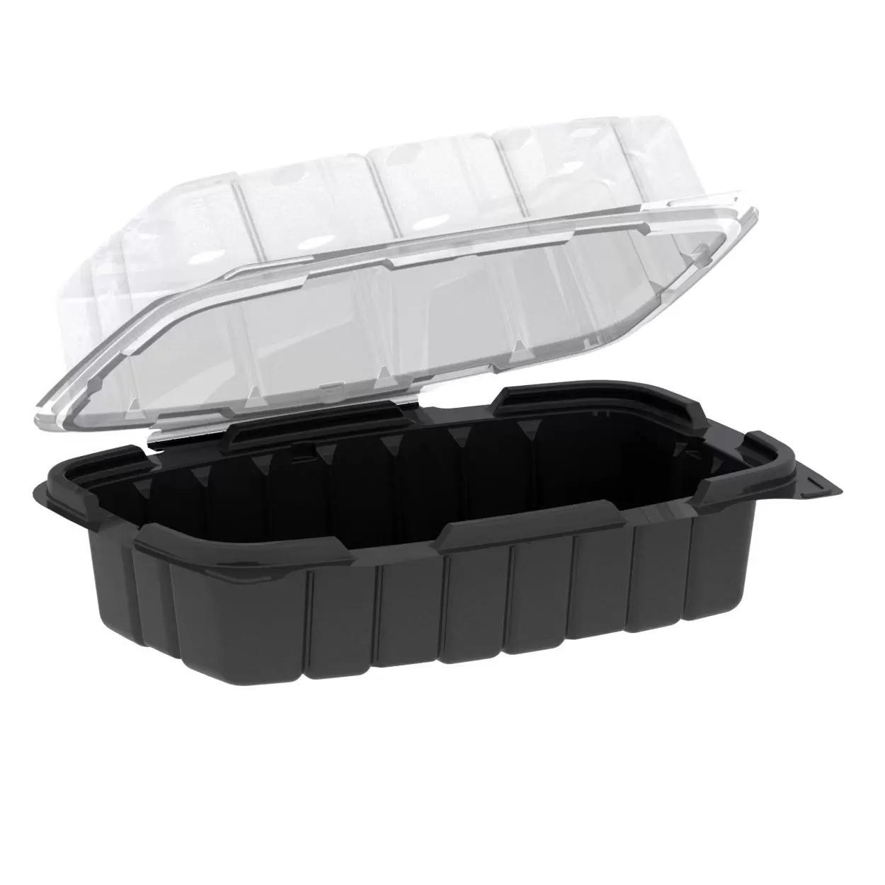 Black / Clear 1-Compart Hing Cont. 9" x 6" Crisp Food Technologies