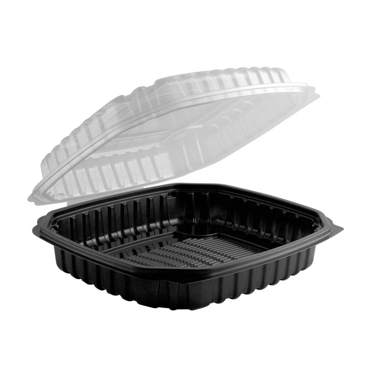9.5" x 10.5" Hinged Container CB91011B Clear / Black