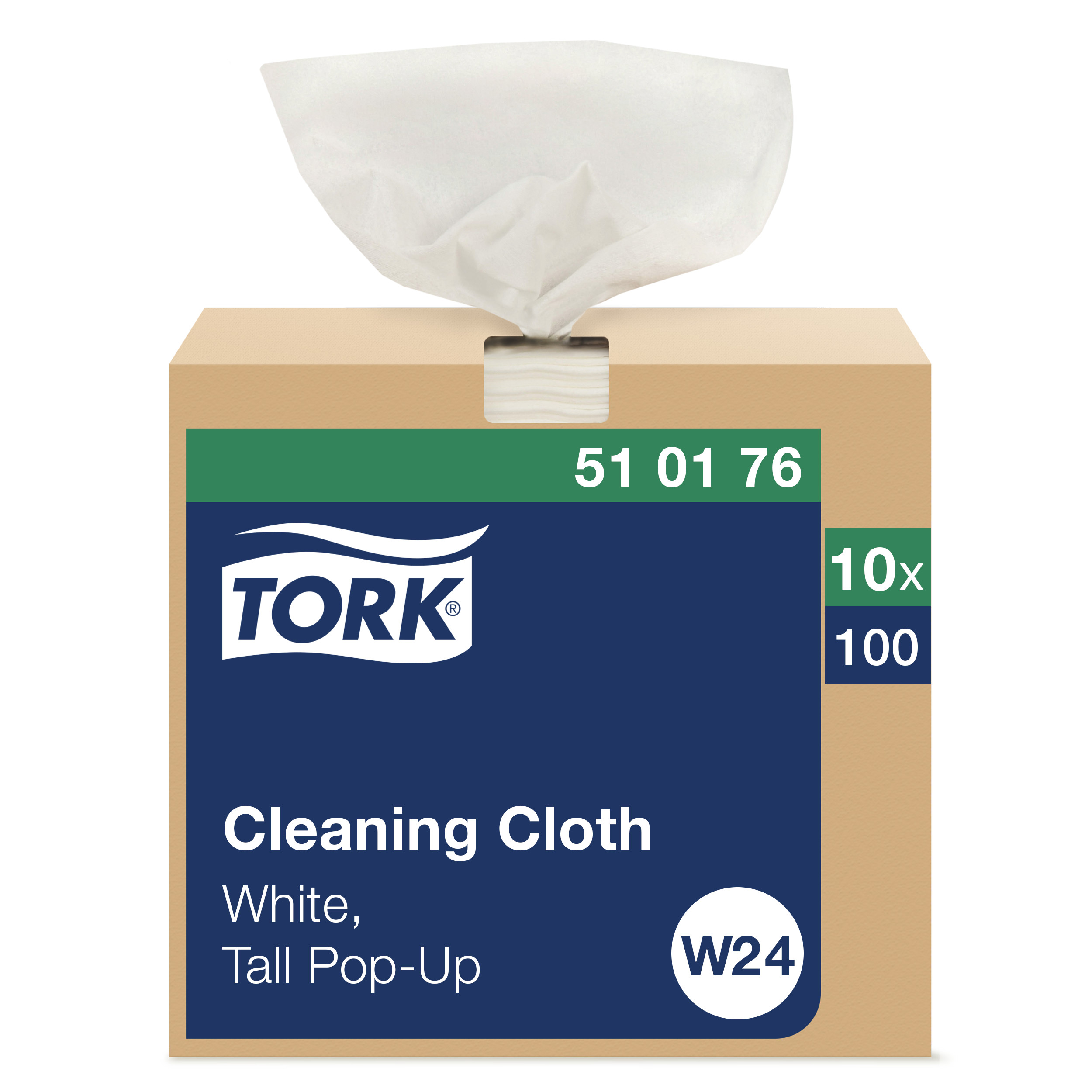 Tork Cleaning Cloth Folded - 4.03" x 8.27" 1-Ply White