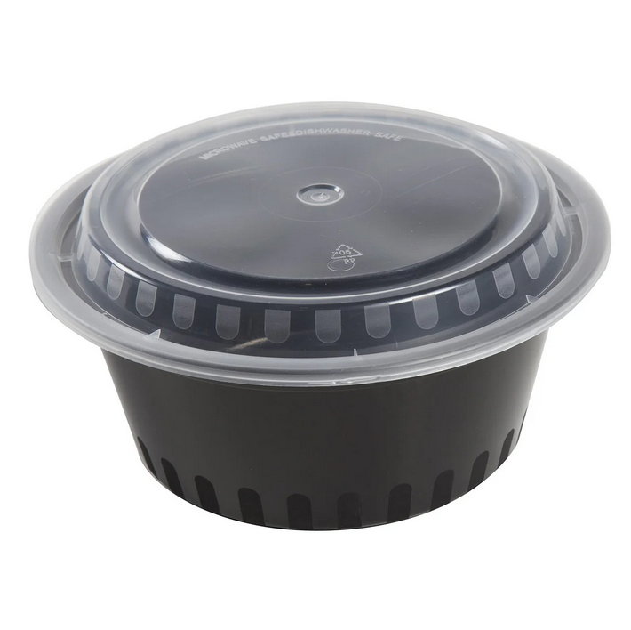 To Go Container Round - Combo PP 38 oz Clear Top - Black Base