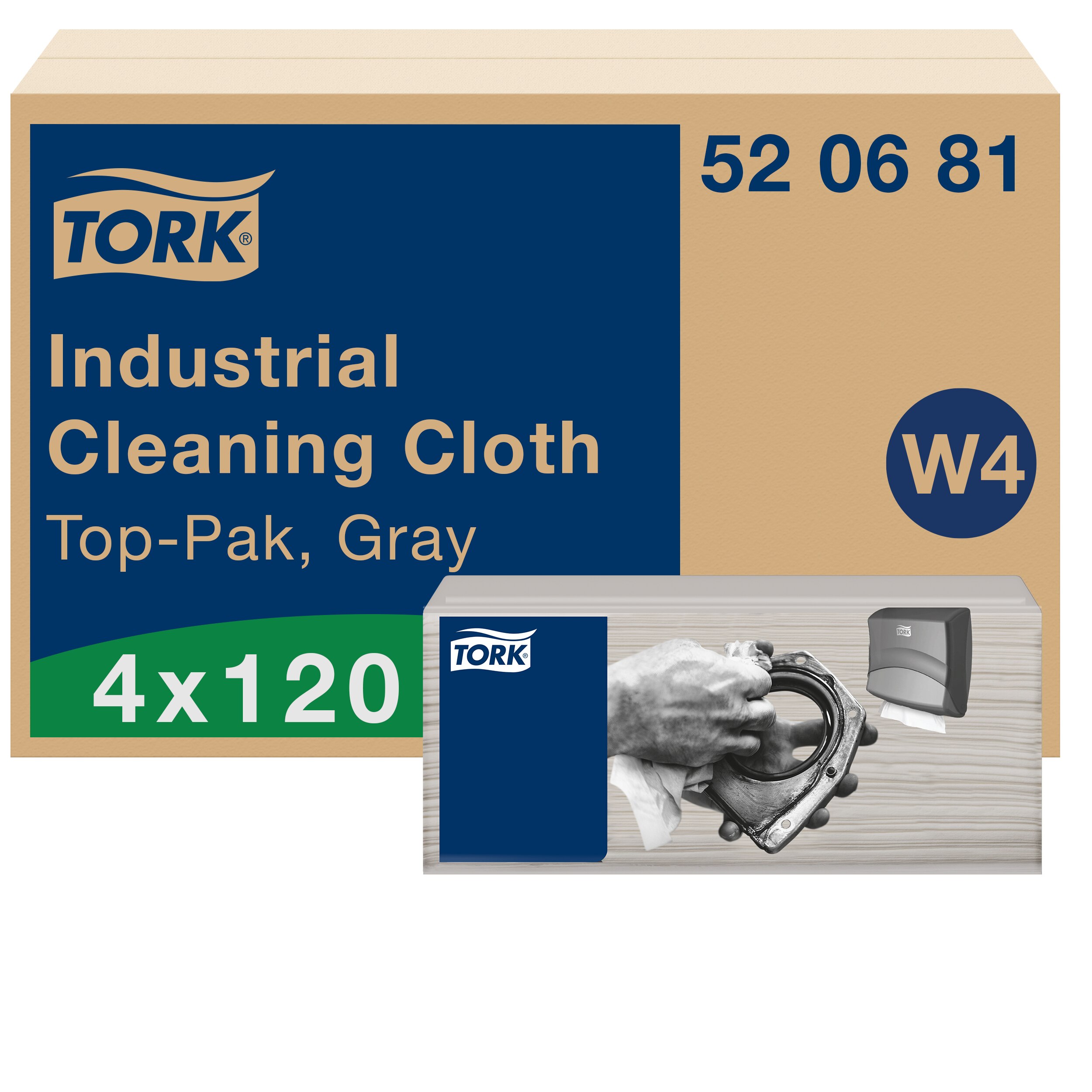 Tork Industrial Cleaning Cloth Top-Pak 1-Ply Grey