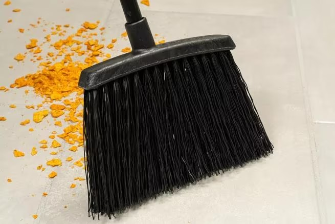 Duo Sweep Unflagged Warehouse Broom Black Metal Handle - 48"