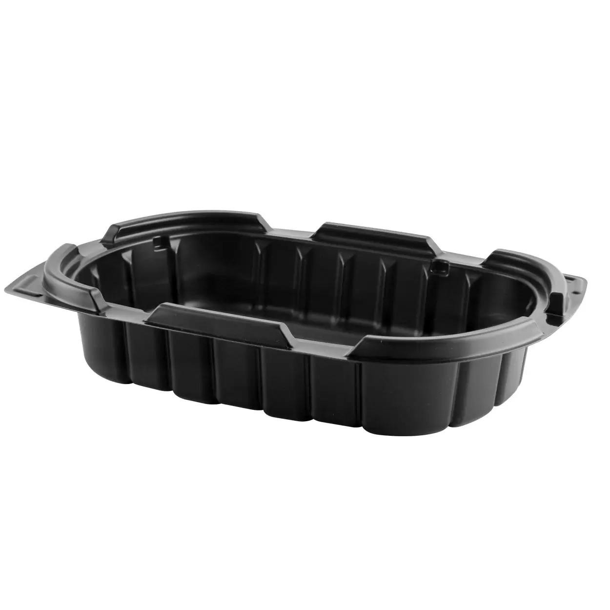 Black 24 oz Microwave 1-Comp Cont. 9" x 6" Crisp Food Technology