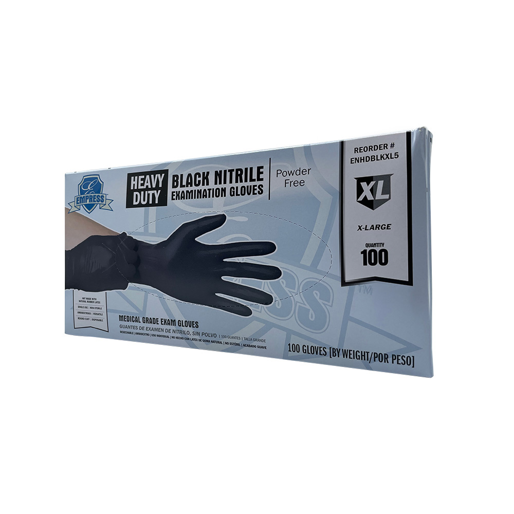 Heavy Duty Nitrile Glove X-Large, Black, 5 mil Exam Grade