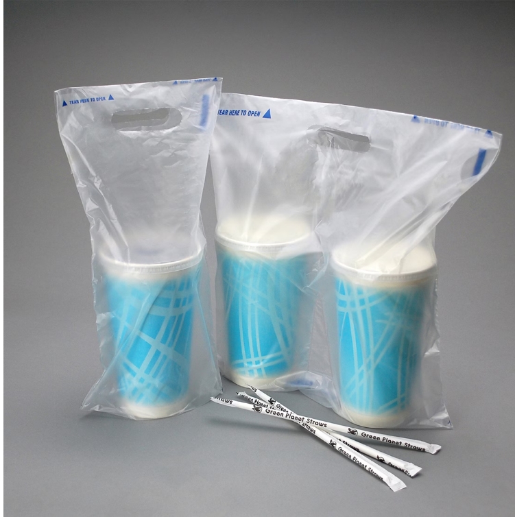 1 mil Fast Take Tamper Evident 2 Drink Beverage Carrier