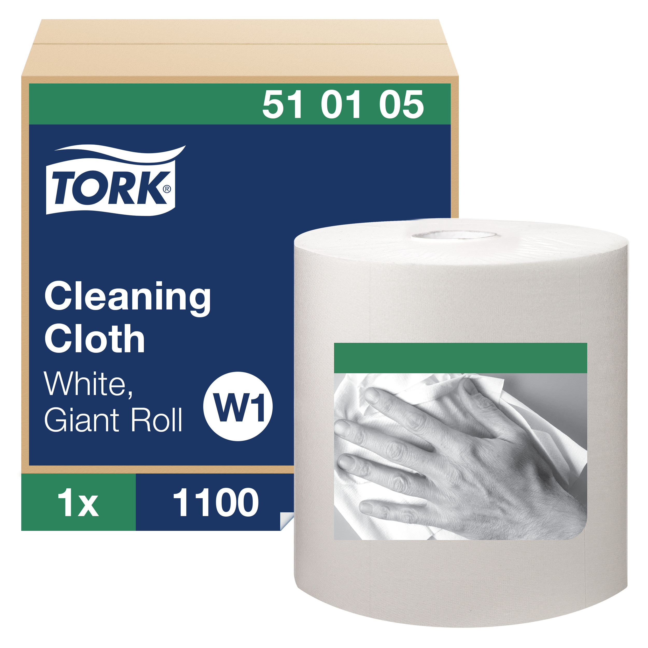 Tork Cleaning Cloth Giant Roll 1-Ply White