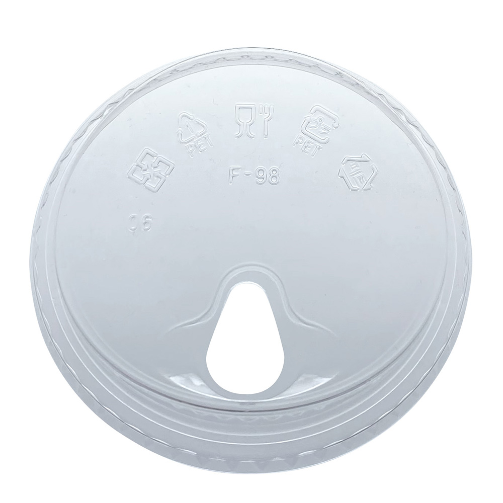 PET Strawless Lid 98MM 4" Fits 12oz Squat - 24oz PET Cups