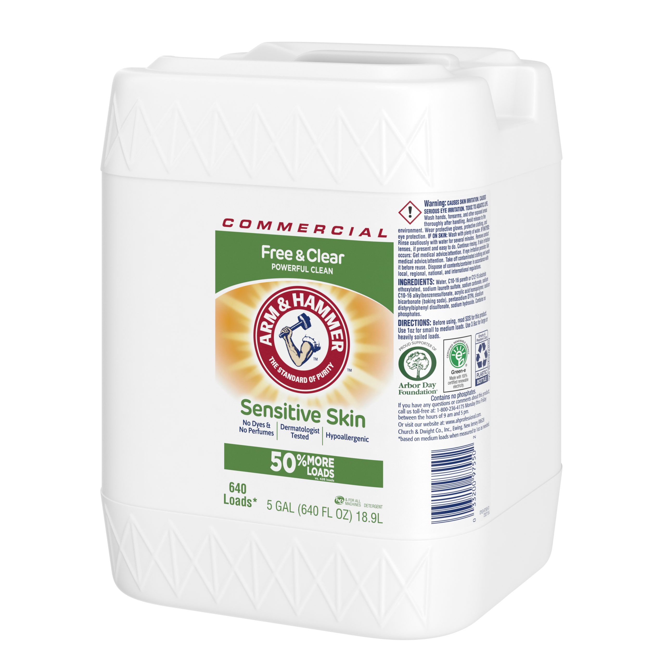 Arm & Hammer Liquid Laundry Det Perfume & Dye Free 5 Gallon Jug
