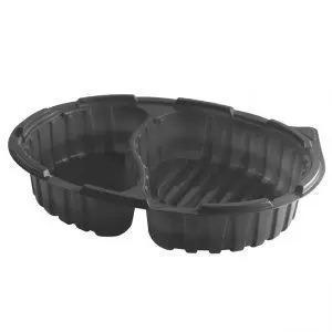 Black Oval 2-Comp Cont. 11" x 8.5" Crisp Food Technologies
