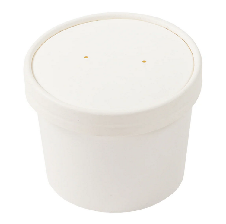 Paper Food Container & Lid Combo 12 oz White