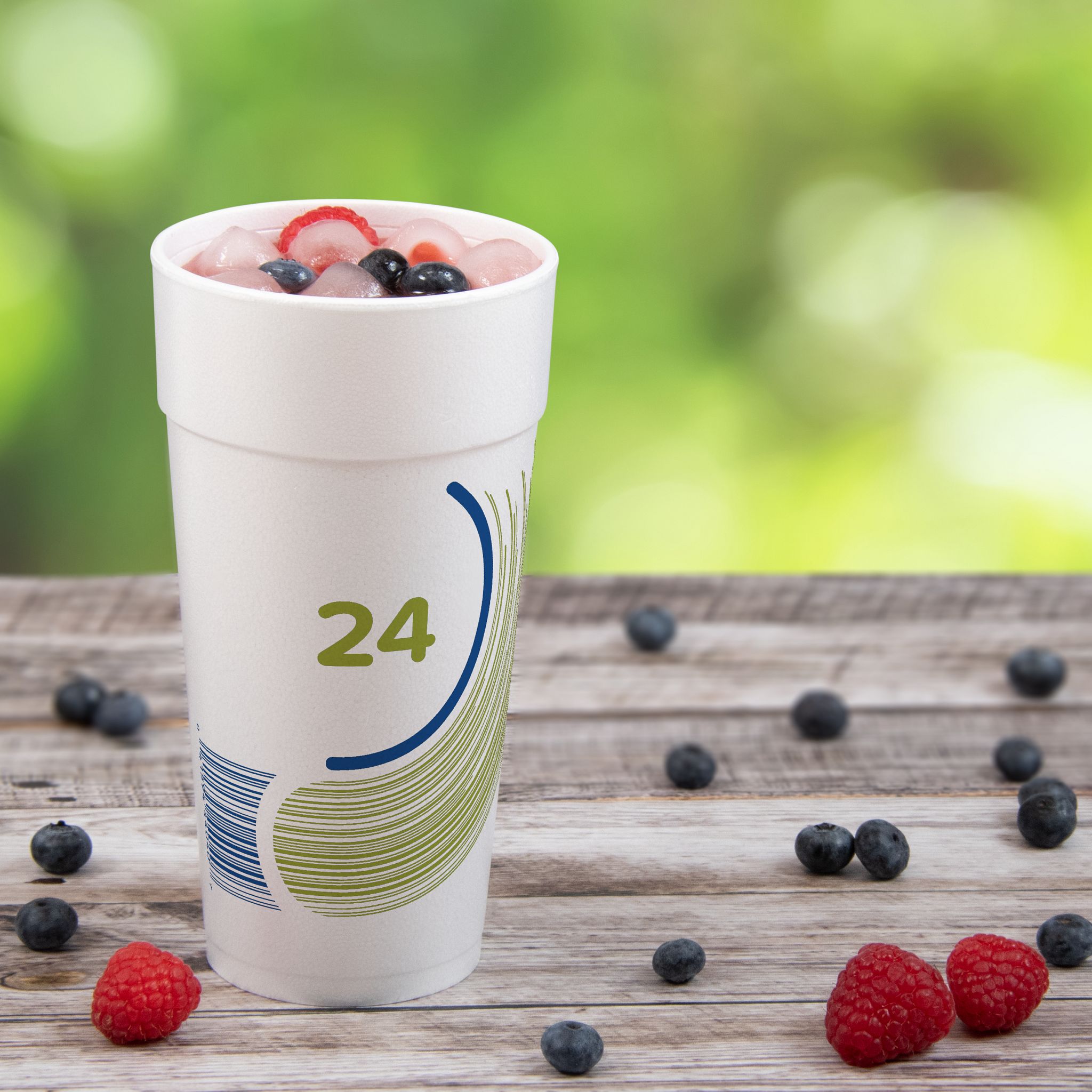 24 oz Foam Cup Breeze White Insulated Hot/Cold
