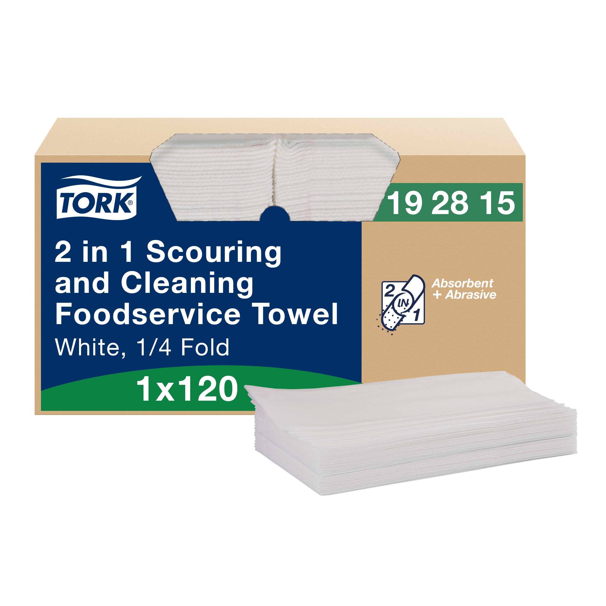 Tork 2 in 1 Scouring / Cleaning Foodservice Towel 1-Ply , White