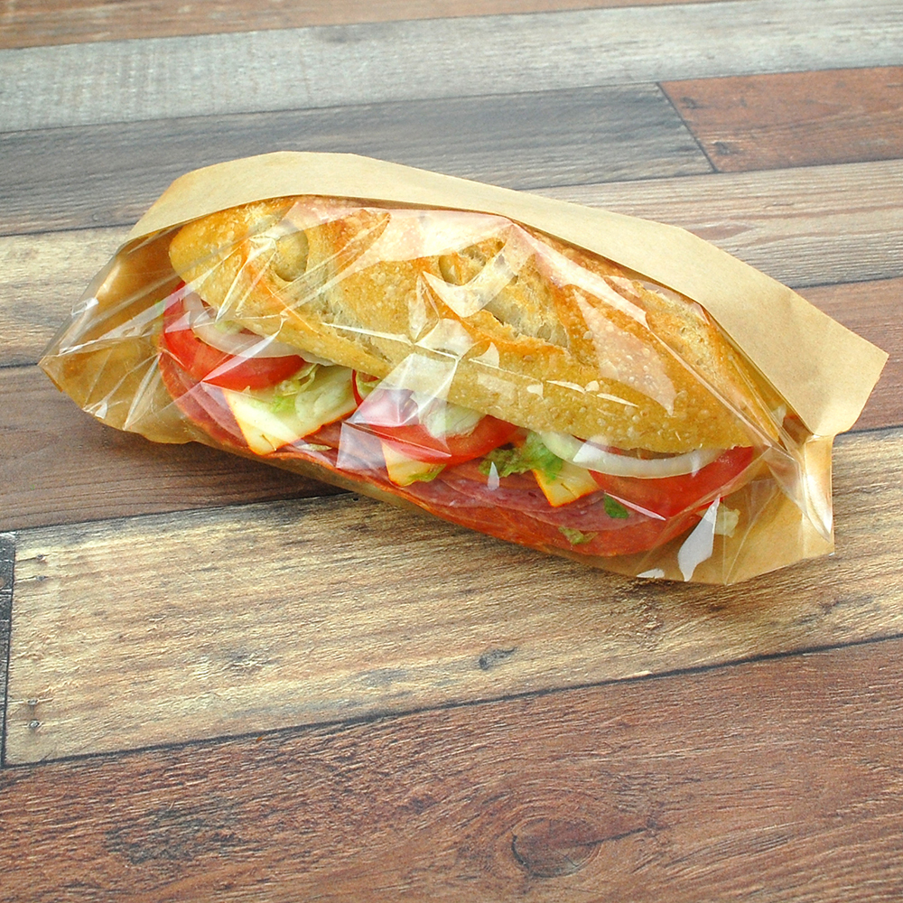 Kraft Paper Sandwich Bag w/ Window 3.5" x 2.5" x 10.75"