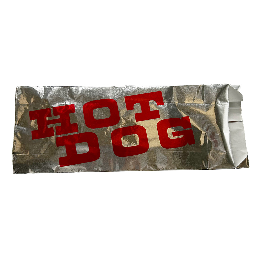 Foil/Paper Bag, 6.5 mic "Hot Dog" Print 3.5"x 1.5"x8.5"
