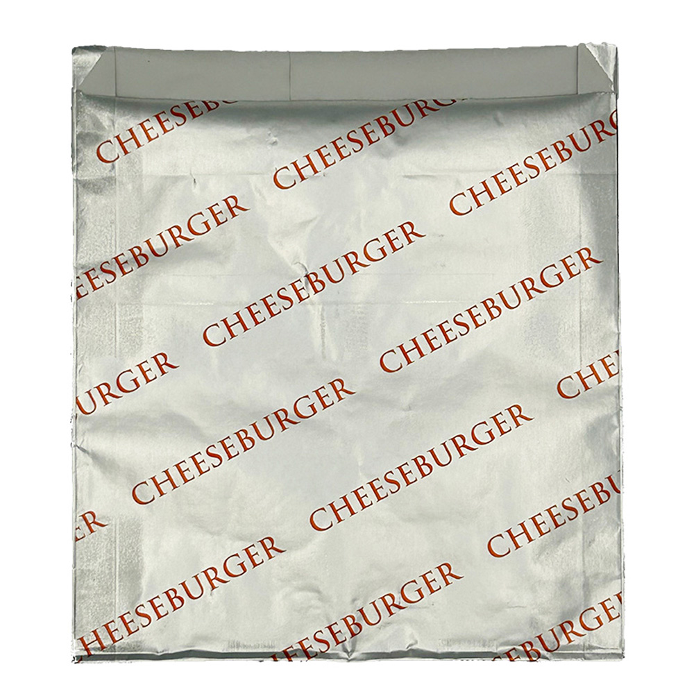 Foil/Paper Bag, 6.5 mic "Cheeseburger" Print 6"x0.75"x6.5"