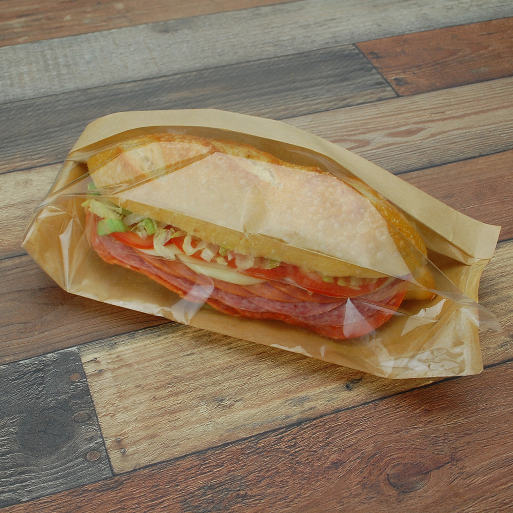 Kraft Paper Sandwich Bag w/ Window 4.25 X 2.75 X 11.75