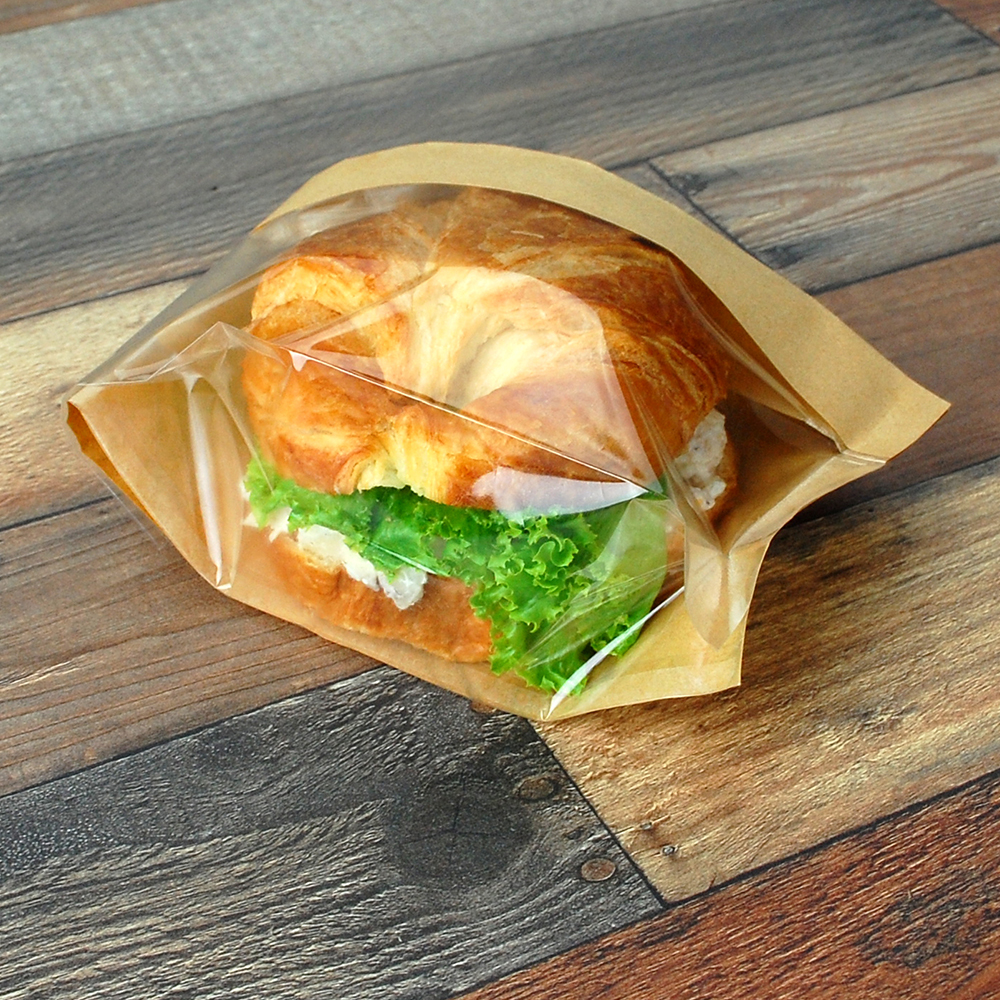 Kraft Paper Sandwich Bag w/ Window 4.5 X 2.5 X 8.5
