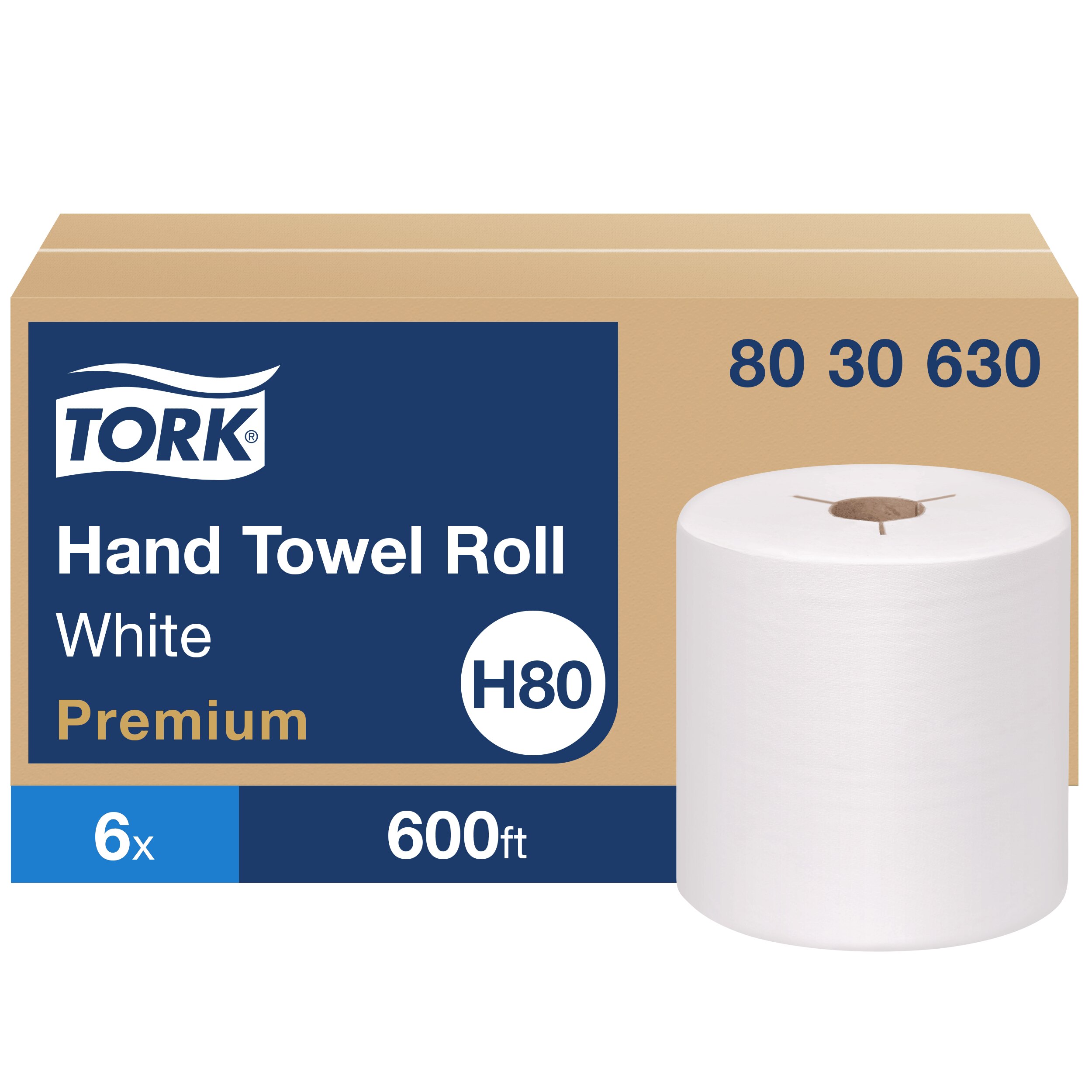 Tork Premium Hand Towel Roll 7.9" x 600' 1-Ply , White
