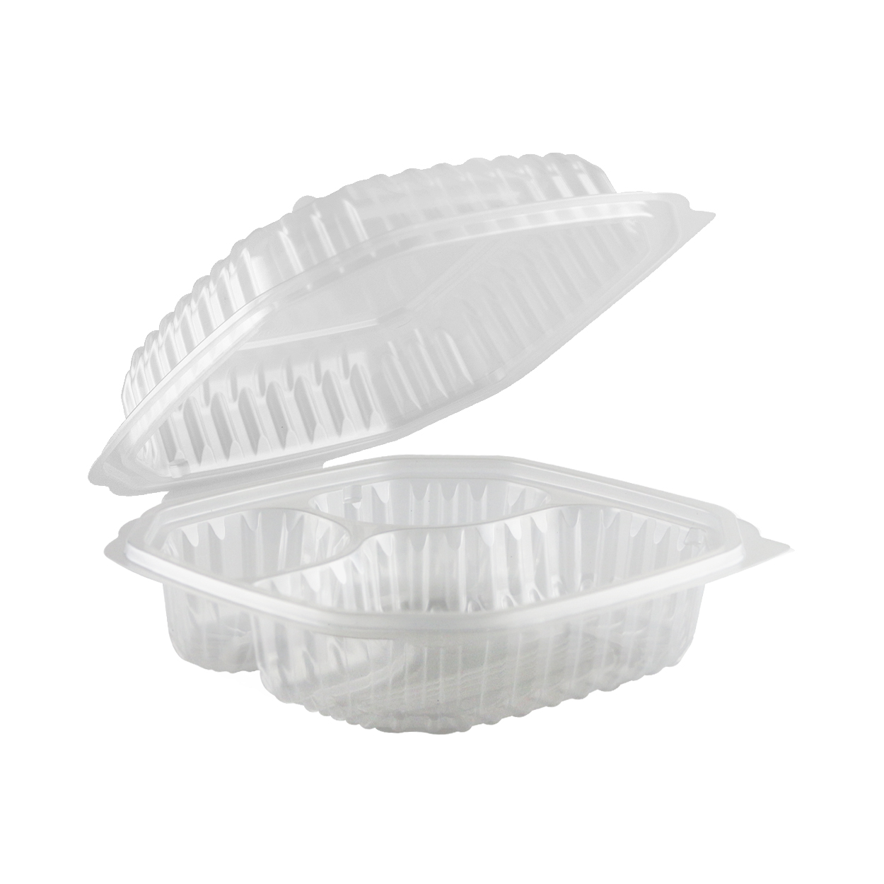 Culinary Lites CL8831C Container 8" x 8" Clear Hinged 3-Compartment