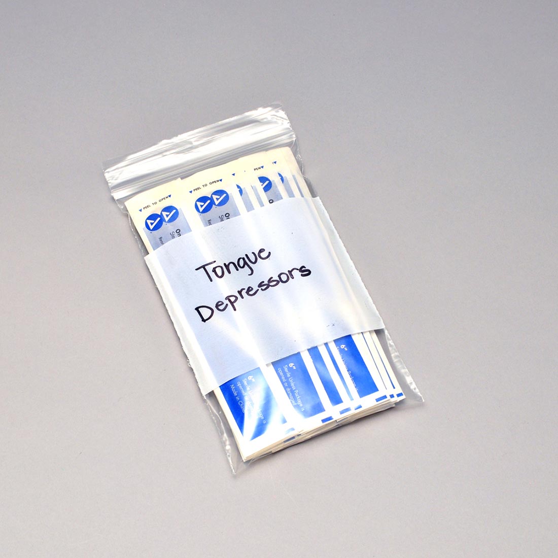 Clear Single Track Zipper Bag w/ Write-On Block , 6" x 9" , 2 mil