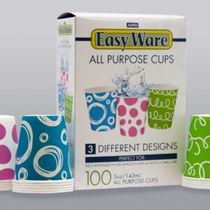 Easy Ware Bathroom Cups 5 oz , 3 Different Designs