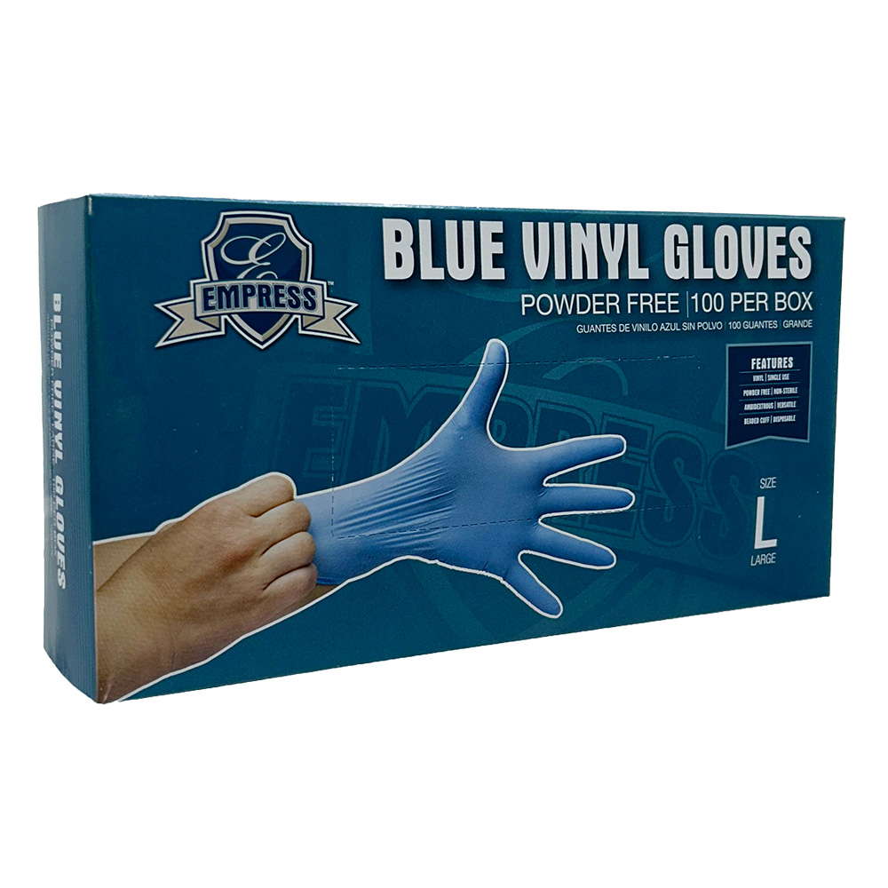 Vinyl Glove Powder Free Large , Blue