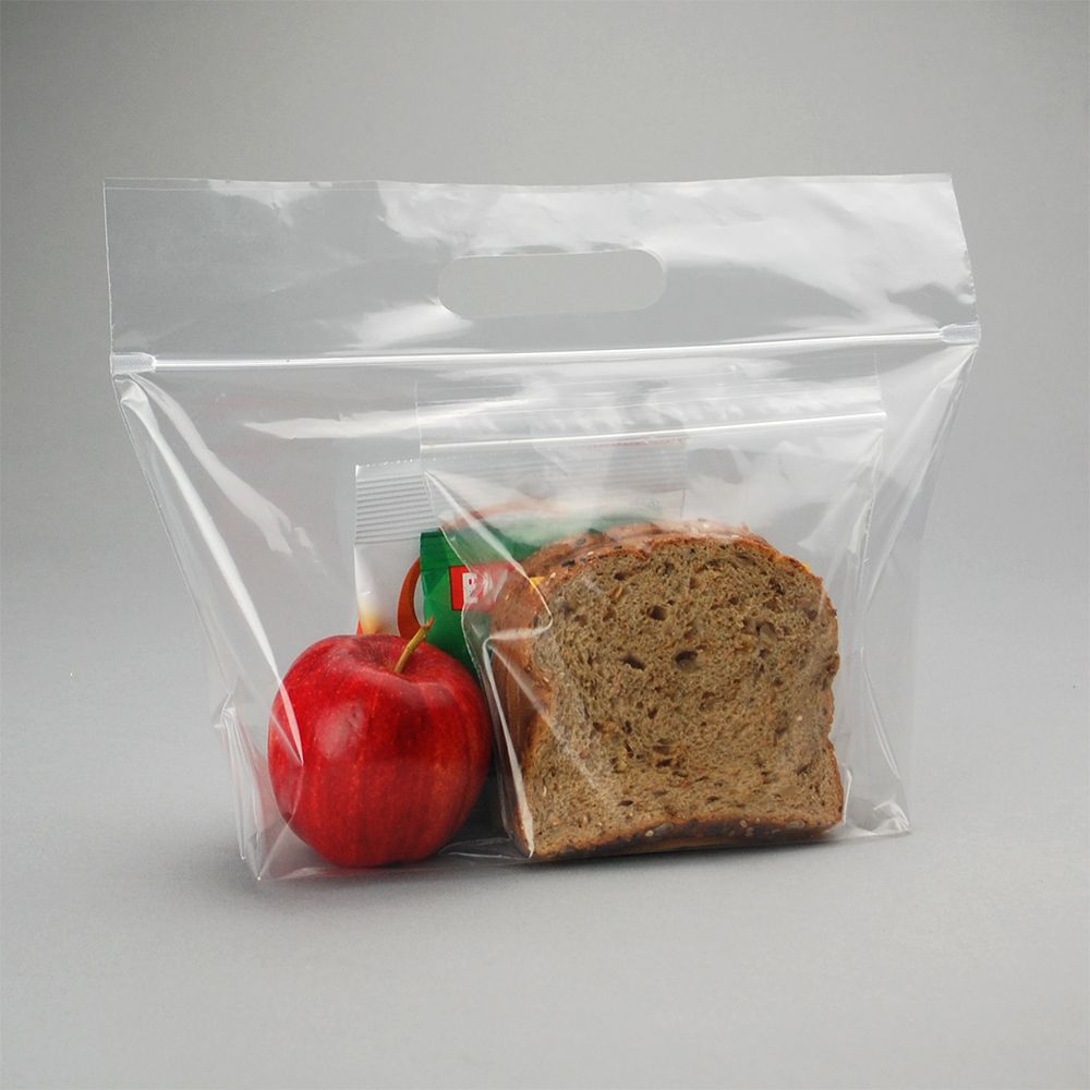 Fast Take Zipper Lunch Bag 1.5 mil Clear 11" x 6" + 4" BG + 2" LP