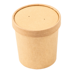 Paper Food Container & Lid Combo Kraft , 16 oz