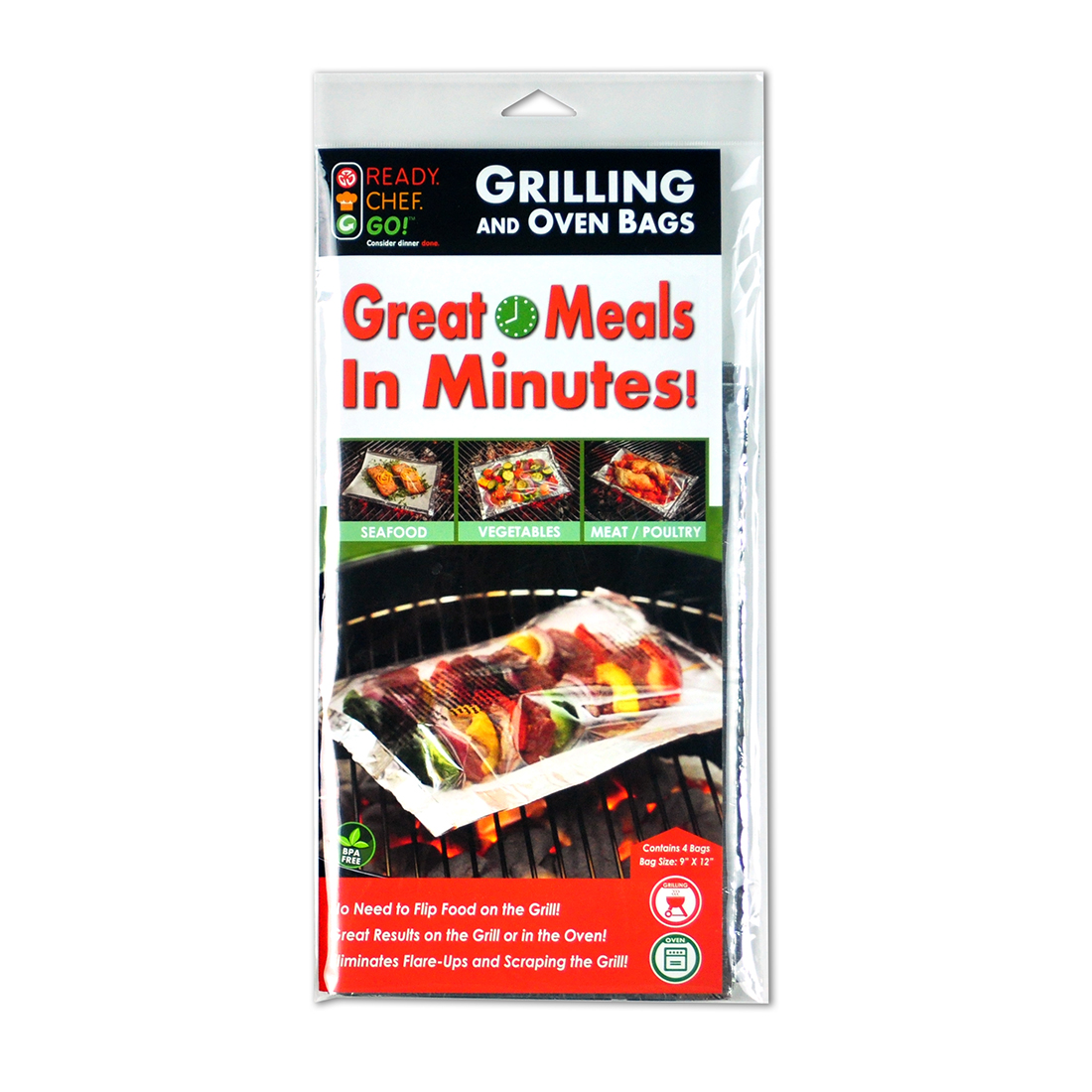 Self-Seal Oven & Grilling Bag Clear, 8.7" x 11.8"