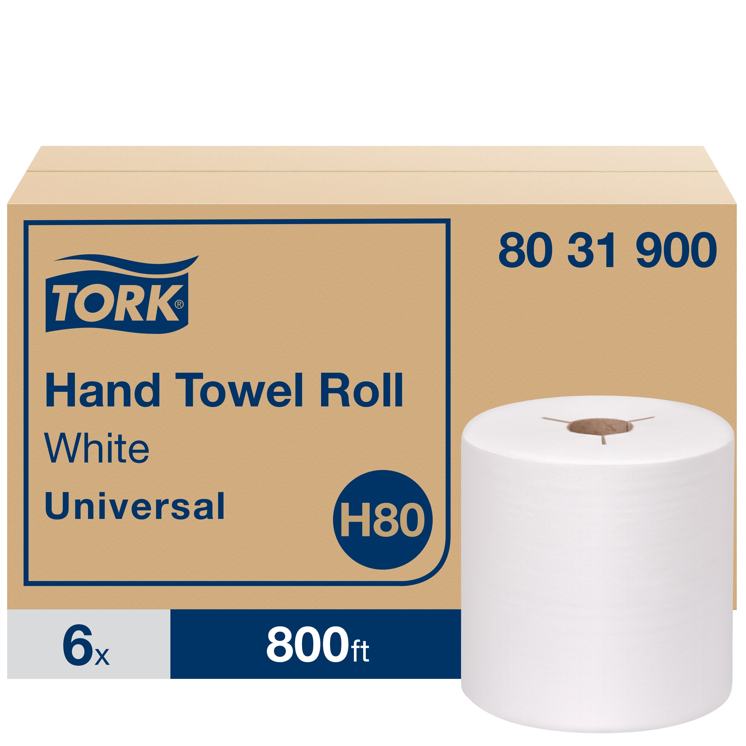 Tork Universal Hand Towel Roll 8 inch, White 1-Ply H80