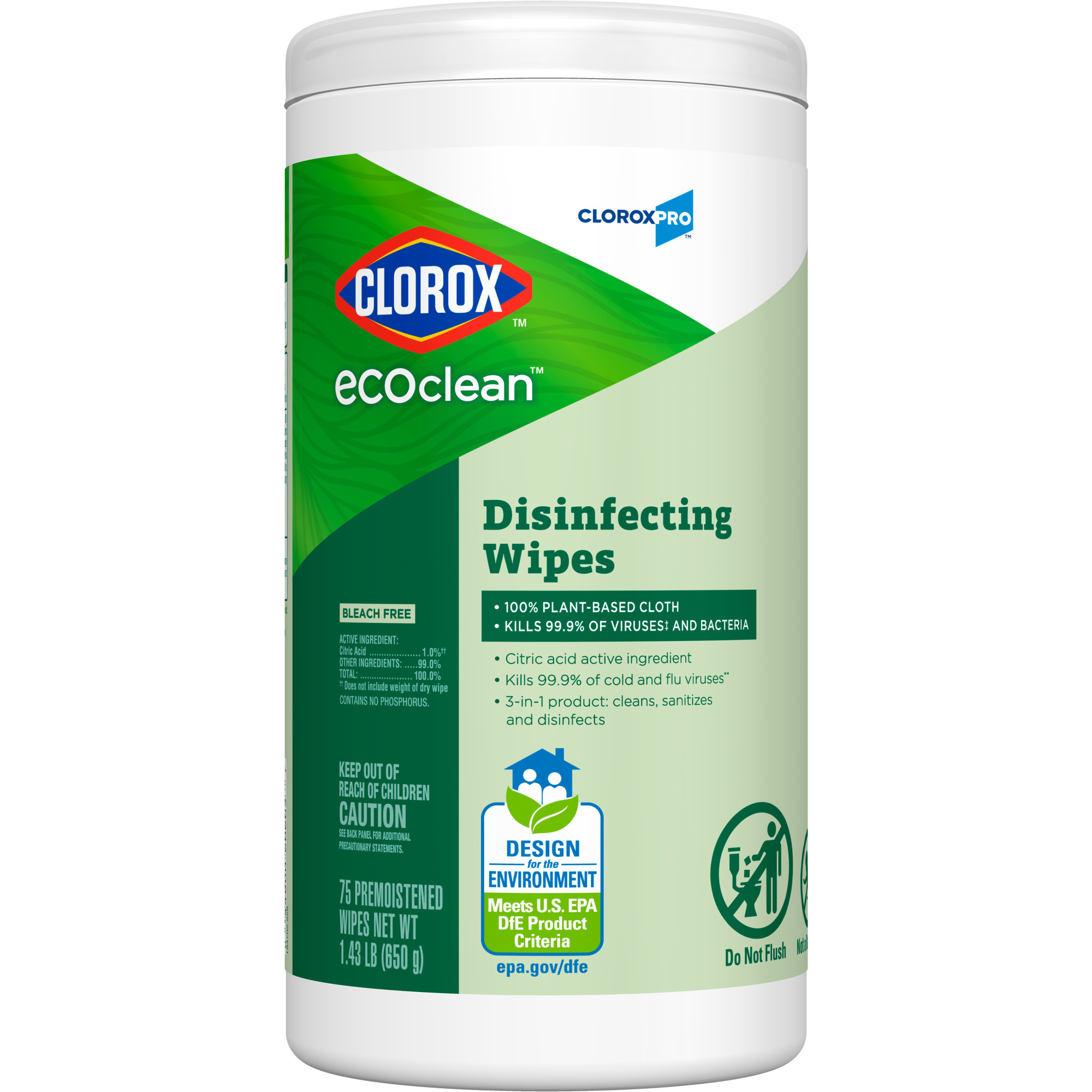 Cloroxpro EcoClean Disinfecting Wipes 75ct