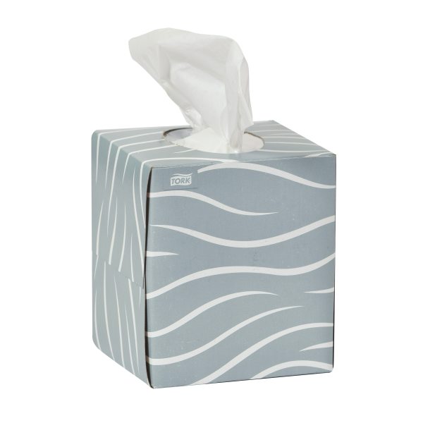 Tork F1 Prem Facial Tissue Cube Box White 2-Ply 8.2" x 7.9"