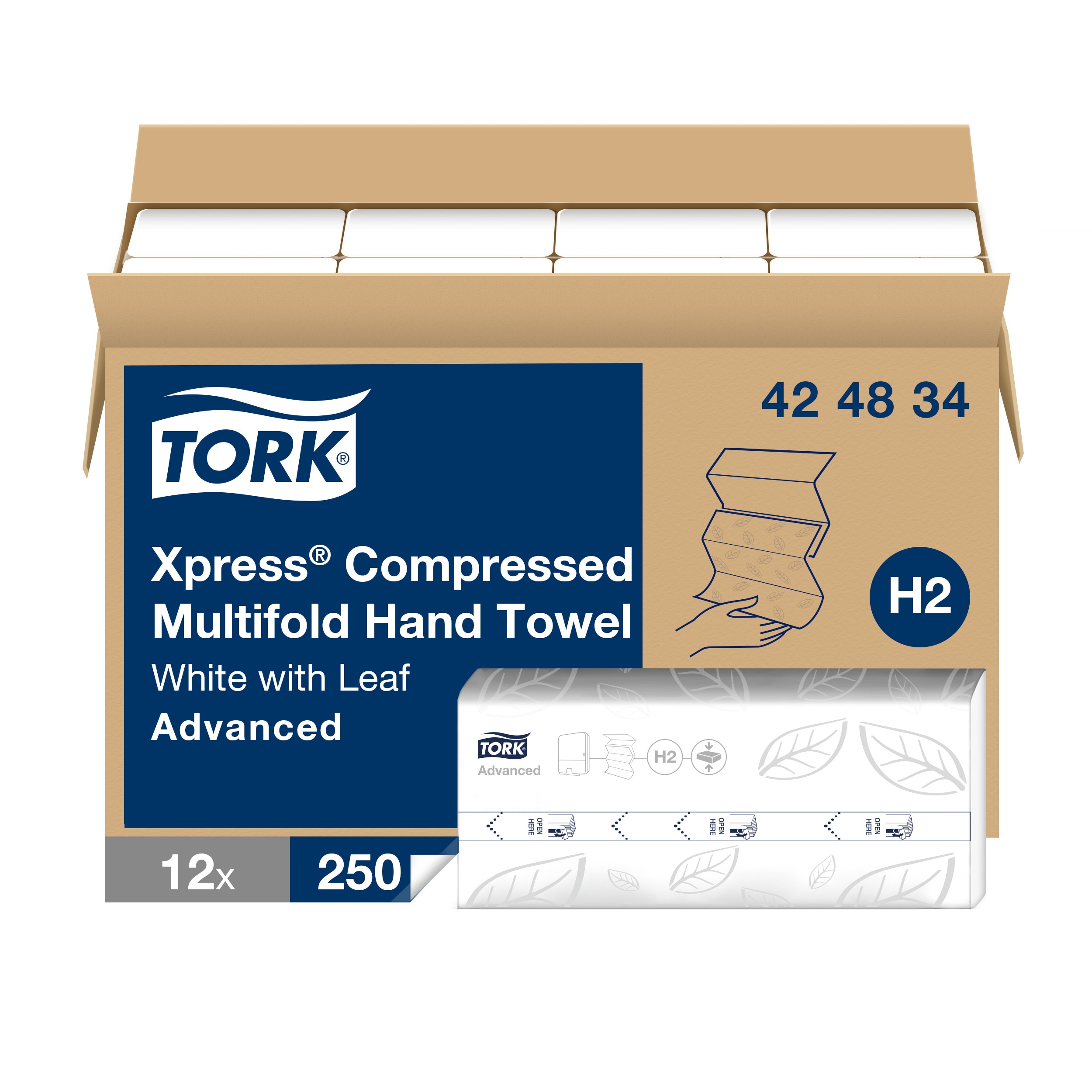Tork Xpress H2 Paper Towel Refill Comp. Multifold , White 250 Sheets